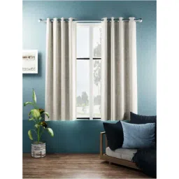 Bianca DRomanio Beige Faux Silk 5 Ft. Window Curtain - Set of 2-picture-43