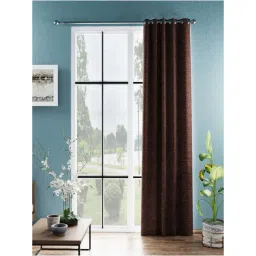 Bianca D`ROMANIO Brown Faux Silk 9 Ft. Long Door Curtain-picture-35