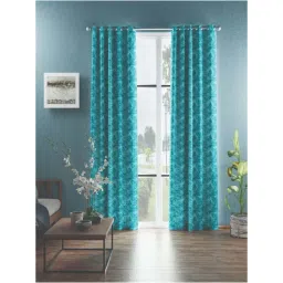 Bianca D`ROMANIO Green Faux Silk 9 Ft. Long Door Curtain - Set of 2-picture-48