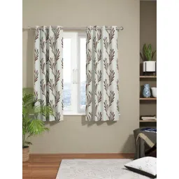 Bianca EL`PESSO Brown & Silver Faux Silk 5 Ft. Window Curtain - Set of 2-picture-26