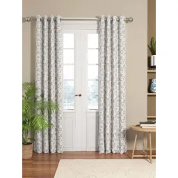 Bianca EL`PESSO Silver & Beige Faux Silk 7 Ft. Door Curtain - Set of 2-picture-22