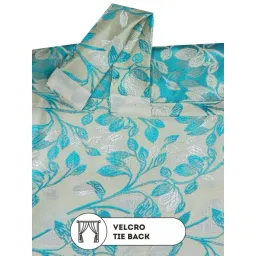 Bianca EL`PESSO Silver & Green Faux Silk 7 Ft. Door Curtain image 2