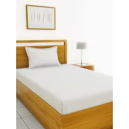 Bianca Hilton Stripes White 210 TC Cotton Single Bedsheet with 1 Pillow Cover-picture-35
