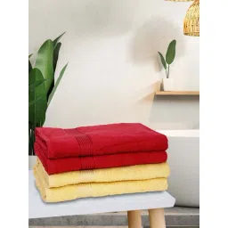 bianca LORENA 100% Cotton Super-Soft Terry Towels -4pc Bath Towel (d`ross) solid-red/yellow-picture-37
