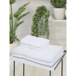 bianca LORENA [4pc] 100% Cotton Super-Soft Terry Towels -2pc Bath, 2pc Hand (d`ross) solid-white-picture-20