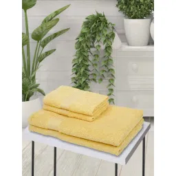 bianca LORENA [4pc] 100% Cotton Super-Soft Terry Towels -2pc Bath, 2pc Hand (d`ross) solid-yellow-picture-19
