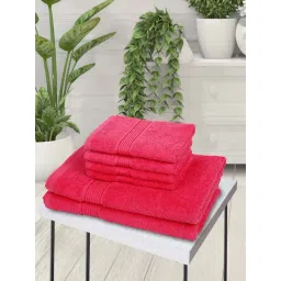 bianca LORENA [6pc] 100% Cotton Super-Soft Terry Towels -2pc Bath, 4pc Hand (d`ross) solid-pink-picture-18