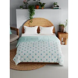 Bianca Mezzo Turq Cotton Floral Double Dohar-picture-31