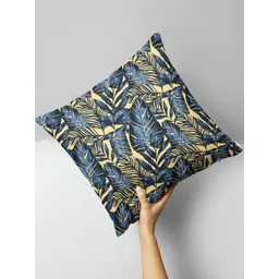BIANCA Navy Blue & Yellow Floral Square Cushion Covers-picture-28
