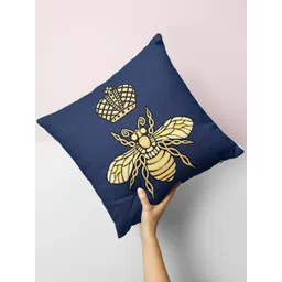 BIANCA Navy Blue & Yellow Floral Square Cushion Covers-picture-26