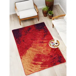 BIANCA Red Soft Fluffy Area Rug Carpet With Non-Slip Rubber Backing-picture-22