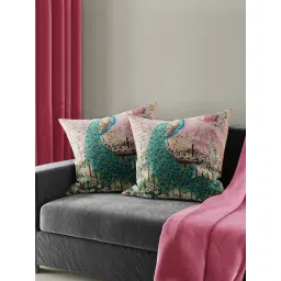 Bianca Ruyal Green & Pink Microfibre Medium Cushion Cover - Set of 2-picture-29