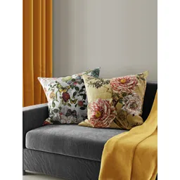 BIANCA Ruyal Pink & White 2 Pieces Floral Printed Square Cushion Covers-picture-15