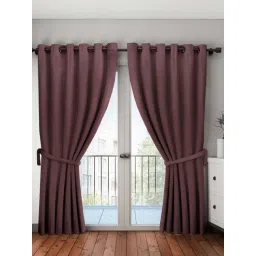 BIANCA Satin Curtain - Blocks 99% Sunlight & Reduces Noise [Eyelet Pattern] -2pc 9 Feet-plain-coffee-picture-20