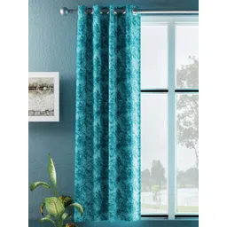 BIANCA Sea Green Printed Room Darkening Window Curtain image 1