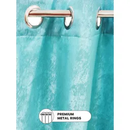 BIANCA Sea Green Printed Room Darkening Window Curtain image 5