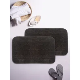 BIANCA Set Of 2 Brown Solid Anti-Slip Bath Rugs-picture-15