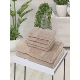BIANCA Set Of 6 Off White Solid 500 GSM Zero-Twist Pure Cotton Ultra-Fluffy Towels-picture-10