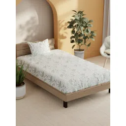Bianca Sienna Multicolor Cotton Floral 144 TC Single Flat Bedsheet with 1 Pillow Cover-picture-20