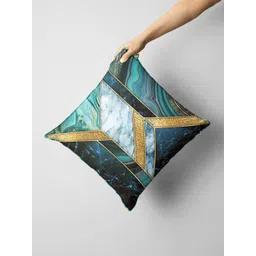 BIANCA Teal & Beige Geometric Square Cushion Covers-picture-39