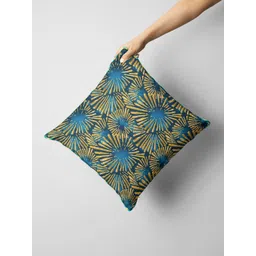 BIANCA Teal & Gold-Toned Floral Square Cushion Covers-picture-17