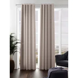 Bianca VILLA C`ESTA Beige Faux Silk 7 Ft. Door Curtain - Set of 2-picture-38