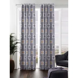 Bianca VILLA C`ESTA Blue Faux Silk 7 Ft. Door Curtain - Set of 2-picture-25