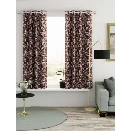 Bianca VILLA C`ESTA Brown Faux Silk 5 Ft. Window Curtain - Set of 2-picture-10