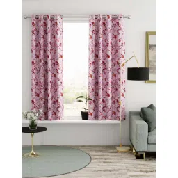 Bianca VILLA C`ESTA Pink Faux Silk 5 Ft. Window Curtain - Set of 2-picture-34