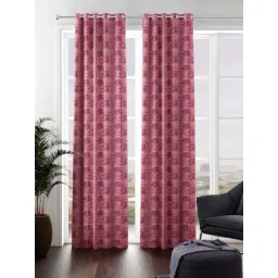Bianca VILLA C`ESTA Pink Faux Silk 7 Ft. Door Curtain - Set of 2-picture-15