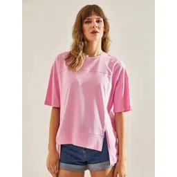 BIANCO LUCCI Women Striped Extended Sleeves T-shirt-picture-15