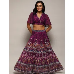 Biba Abstract Printed Beads and Stones Ready to Wear Lehenga Choli-picture-19