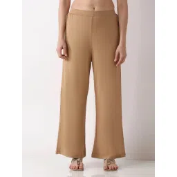 Biba Beige Relaxed Fit Dyed Palazzos-picture-39