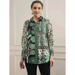 Biba Black Cotton Straight Fit Printed Shirt-picture-21