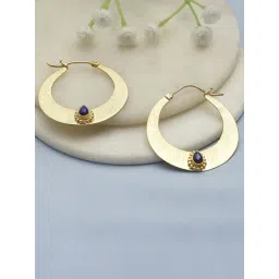 Biba Blue Brass Hoops Earrings for Women-picture-48