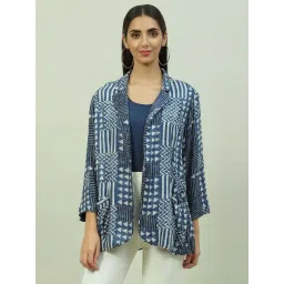 Biba Blue Printed Jacket With Inner-picture-30