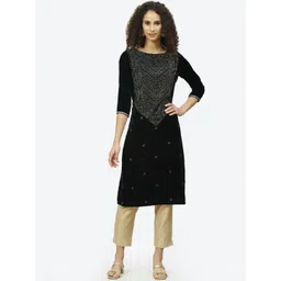 Biba Boat Neck Geometric Printed Kurta-picture-40