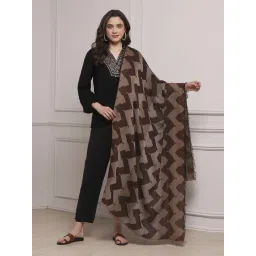 Biba Brown Cotton Printed Stole-picture-36