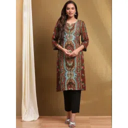 Biba Brown Printed Kurta-picture-43