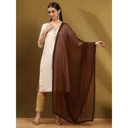 Biba Brown Solid Dupatta-picture-20