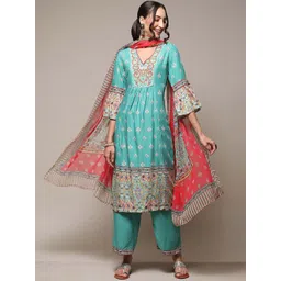 Biba Ethnic Motifs Printed Kurta with Palazzos & Dupatta-picture-35