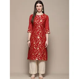 Biba Ethnic Motifs Woven Design Straight Kurta-picture-15
