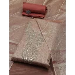 Biba Floral Embroidered Beads and Stones Unstitched Dress Material image 1