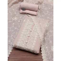 Biba Floral Embroidered Sequinned Pure Cotton Unstitched Dress Material-picture-17