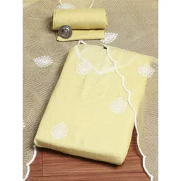 Biba Floral Embroidered Thread Work Pure Cotton Unstitched Dress Material-picture-13