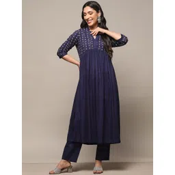 Biba Floral Printed Empire Pure Cotton Kurta With Trouser-picture-23