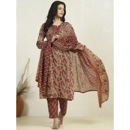 Biba Floral Printed Pure Cotton Unstitched Dress Material-picture-17