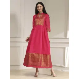 Biba Fuchsia Regular Fit Woven Design Kurta-picture-21