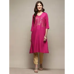 Biba Fuschia A-Line Printed Kurta-picture-46