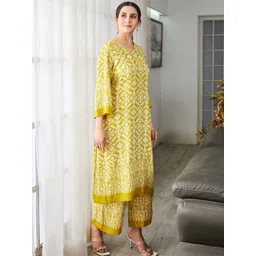 Biba Geometric Printed Straight Kurta With Trousers-picture-19